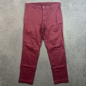 Brooks Brothers Pants Mens 34x32 Red Slim Fit Chinos Stretch Red Fleece Preppy